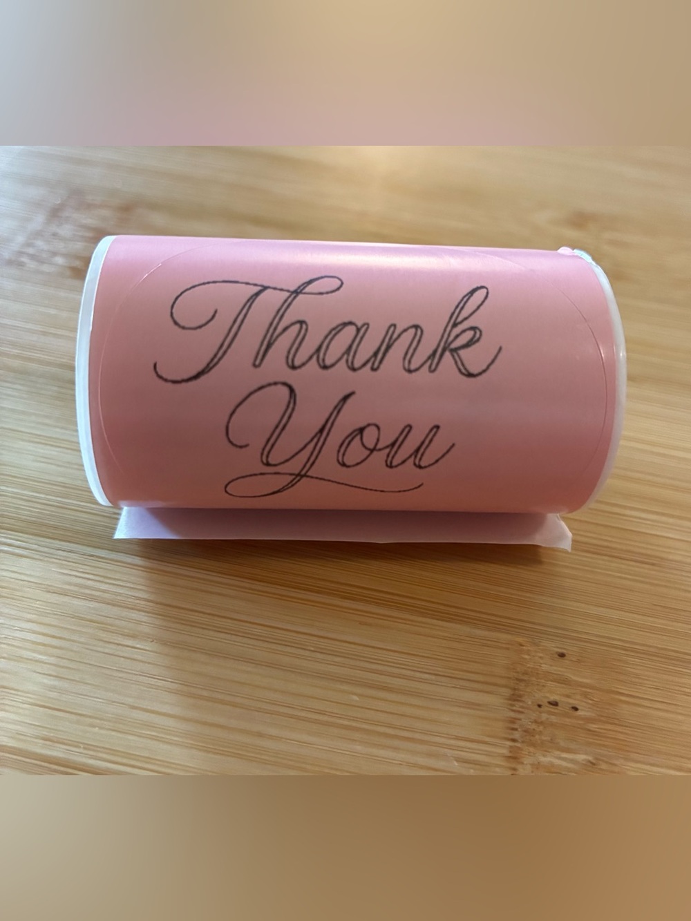 Pink "Thank You" Sticker Roll